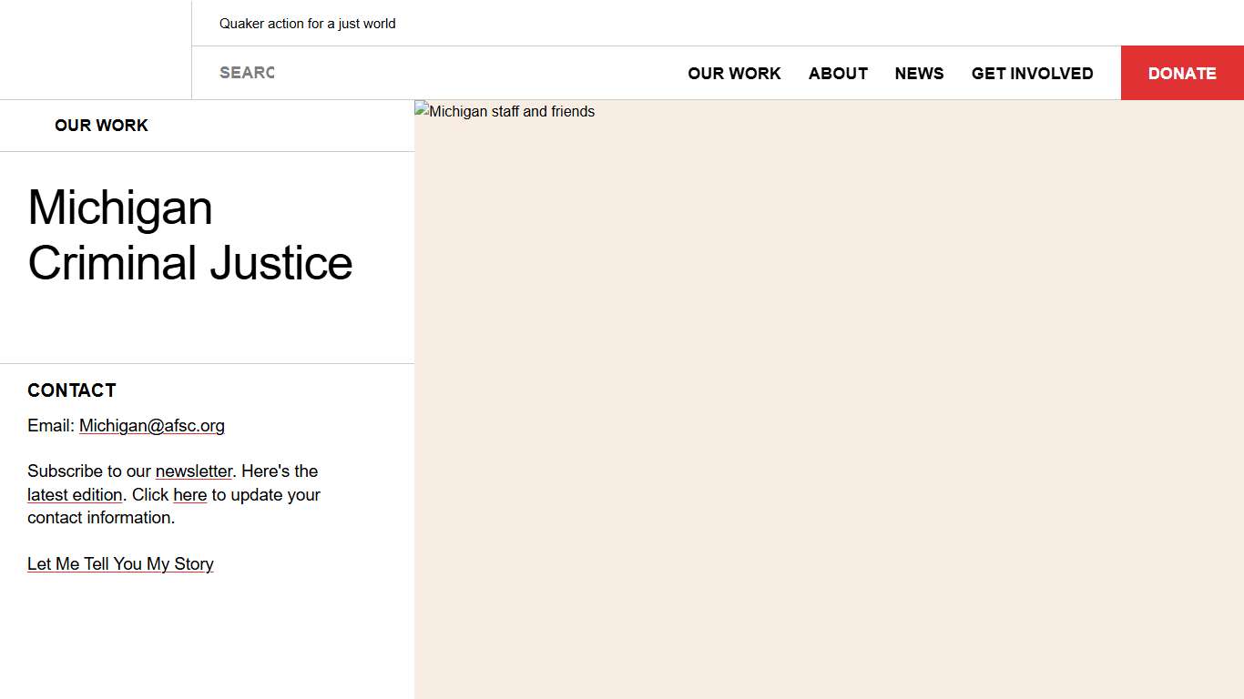 Michigan Criminal Justice | American Friends Service Committee